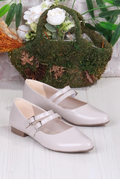 Fort 01-410 Rahat Çift Tokalı Kadın Babet Kadın Ayakkabı - Resim 3