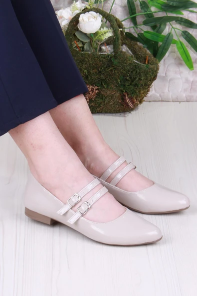 Fort 01-410 Rahat Çift Tokalı Kadın Babet Kadın Ayakkabı ürün görseli