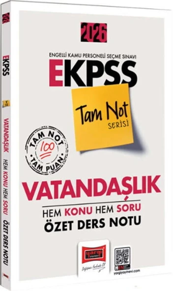 2026 E KPSS Tam Not Serisi Vatandaşlık Hem Konu Hem Soru Özet Ders Notu Yargı Yayınları