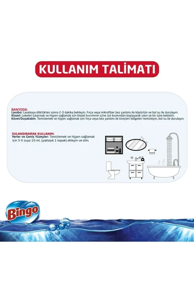 Bingo Oksijenli Çamaşır Suyu Okaliptüs 750 ml x 4 adet - 4