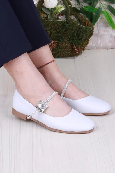 Fort 01-625 Soft Taş Toka Detaylı Rahat Kadın Babet - Resim 6