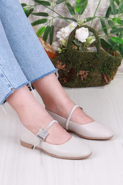 Fort 01-625 Soft Taş Toka Detaylı Rahat Kadın Babet - Resim 11