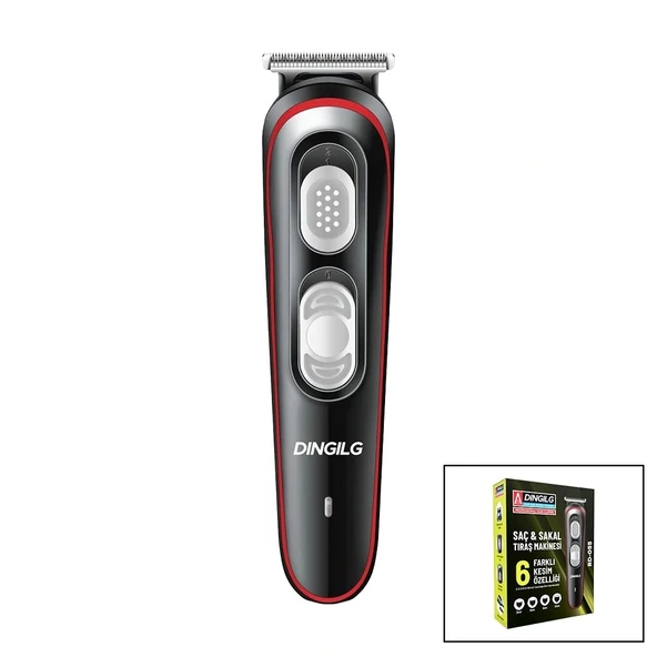 SAÇ - SAKAL KESME TRAŞ MAKİNESİ  6 FARKLI KESİM   USB ŞARJLI   2 KADEME BIÇAK AYARI RD-055 (5047)