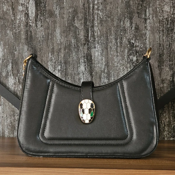 Serpenti Detaylı Zincir Askılı Mini Omuz Çantası - 4