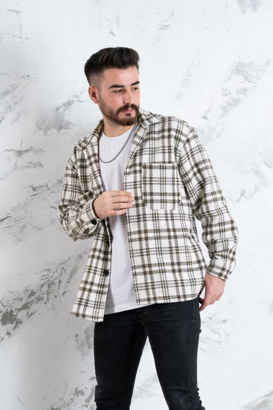 OVERSİZE EKOSELİ ERKEK GÖMLEK - Resim 7