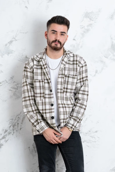 OVERSİZE EKOSELİ ERKEK GÖMLEK - Resim 6