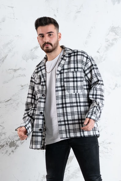 OVERSİZE EKOSELİ ERKEK GÖMLEK - Resim 4