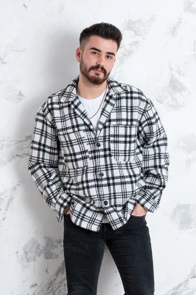 OVERSİZE EKOSELİ ERKEK GÖMLEK - Resim 3