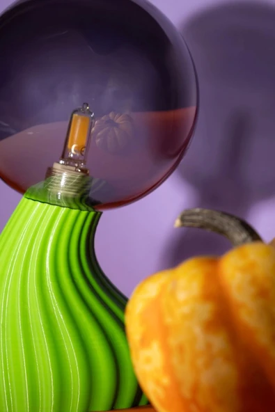 Özel Üretim Dekoratif Şık Biyobozunur Plastik 10 Cm On/Off Düğmeli Hayalet Spooky Masa Gece Lambası - 5