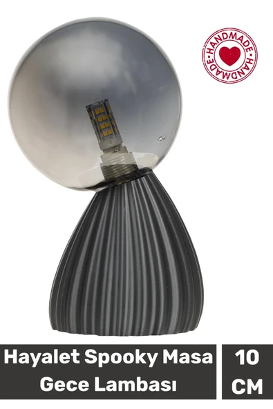 Handmade Dekoratif Şık Biyobozunur Plastik 10 Cm Dimmer Kablolu Hayalet Spooky Masa Gece Lambası