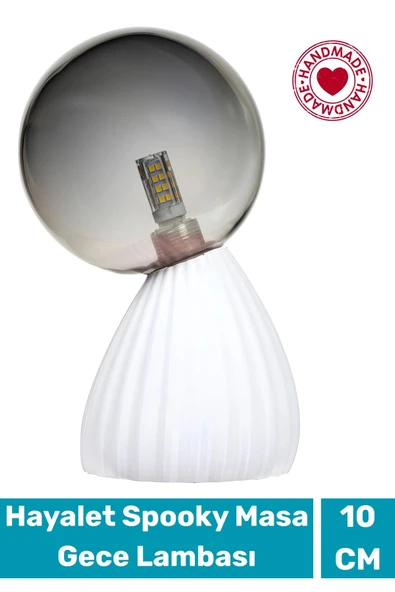 Handmade Dekoratif Şık Biyobozunur Plastik 10 Cm Dimmer Kablolu Hayalet Spooky Masa Gece Lambası