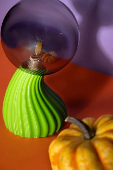 Özel Üretim Dekoratif Şık Biyobozunur Plastik 10 Cm On/Off Düğmeli Hayalet Spooky Masa Gece Lambası - 4