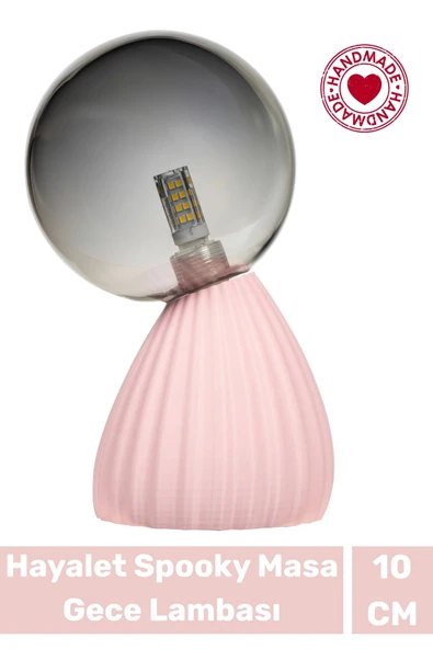 Handmade Dekoratif Şık Biyobozunur Plastik 10 Cm Dimmer Kablolu Hayalet Spooky Masa Gece Lambası