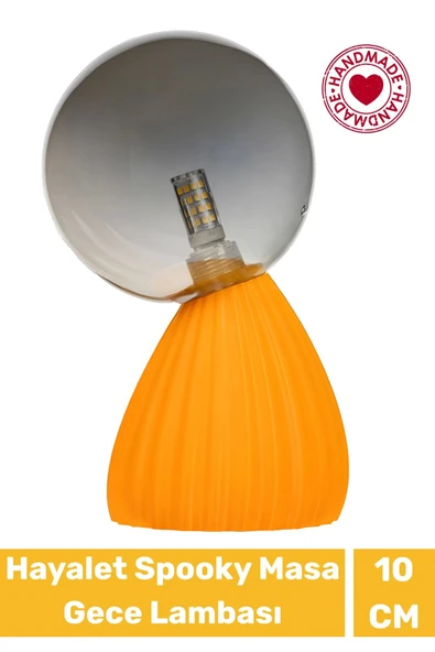 Handmade Dekoratif Şık Biyobozunur Plastik 10 Cm Dimmer Kablolu Hayalet Spooky Masa Gece Lambası