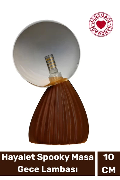 Handmade Dekoratif Şık Biyobozunur Plastik 10 Cm Dimmer Kablolu Hayalet Spooky Masa Gece Lambası