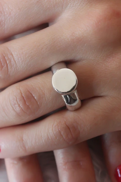 Gümüş Renk Daire Model Kadın Yüzük - TJ-BYK2501 ürün görseli 1