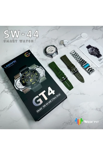 Sw44 GT4 Akıllı Saat Yuvarlak Kasa Amoled Ekran Smart Watch Türkçe Menü Ios ve Android Uyumlu