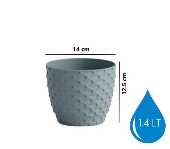 Omnipazar SO-KAP2 Kapadokya Dekoratif Plastik Saksı 1.4 Litre No 2 - 6