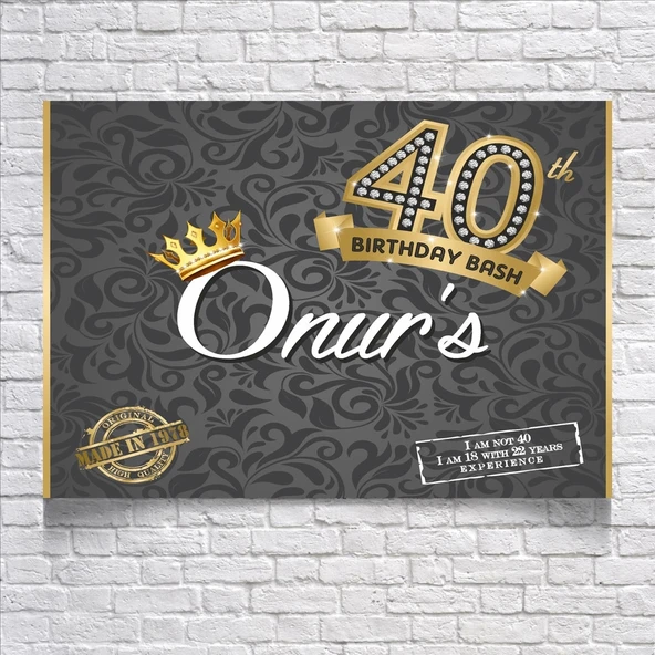 40 Yaş Temalı Doğum Günü Afişi 35X50 cm