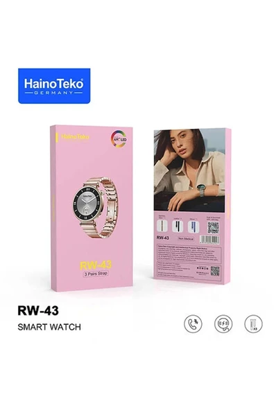Rw-43 Mini 42mm 2024 Series Kadın Akıllı Saat 3 Kordonlu Hediyeli Smart Watch