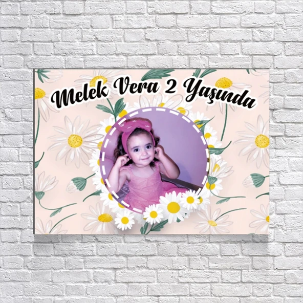 Papatya Temalı Doğum Günü Afişi 35X50 cm ürün görseli