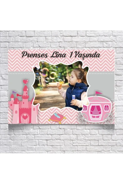 Prenses Temalı Doğum Günü Afişi 35X50 cm ürün görseli