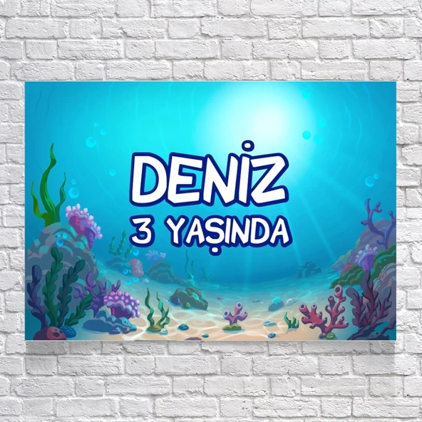 Deniz Temalı Doğum Günü Afişi 35X50 cm