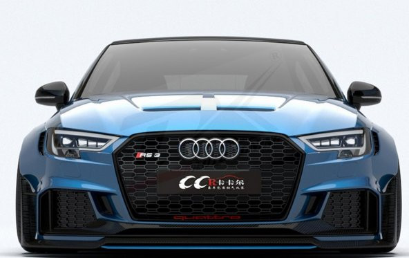 Audi RS Logo Ön Kaput Glossy Black Air Flow Rüzgarlık - 3