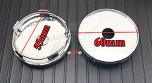 DK Tuning Volkswagen R Line Yeni Nesil Siyah Beyaz Jant Göbeği Kapak Seti 60mm - Resim 3