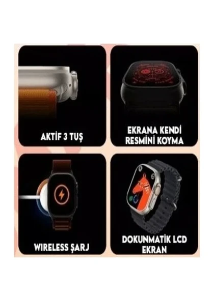 T800 Ultra Akıllı Saat Ios Andorid Destekli Arama Özeliği Sensörlü Lcd Ekran 3tuş - 5