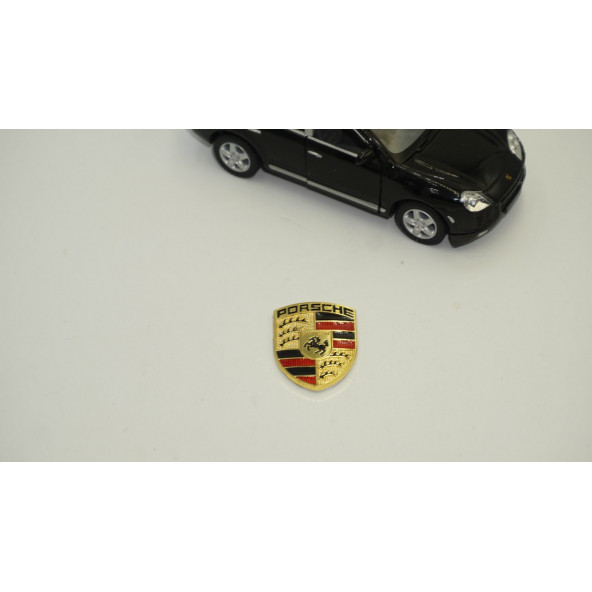 Porsche Gold Metal Direksiyon 3M Logo Amblem - 4