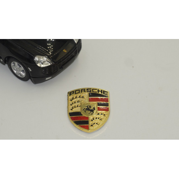 Porsche Gold Metal Direksiyon 3M Logo Amblem - 5