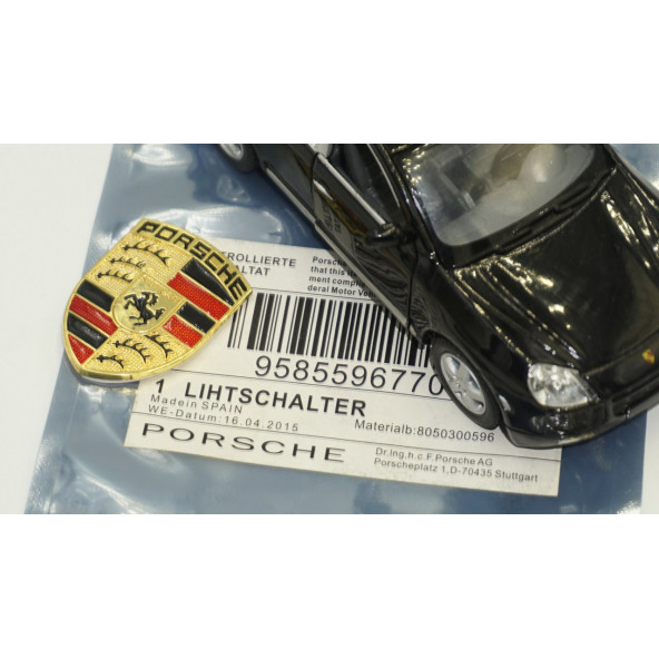 Porsche Gold Metal Direksiyon 3M Logo Amblem - 9