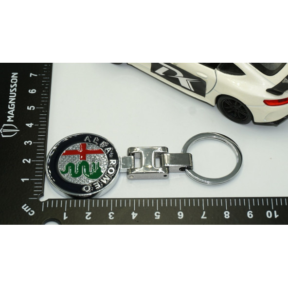 Alfa Romeo Logo Krom Metal Çift Yön Anahtarlık Orjinal Ürün - 4