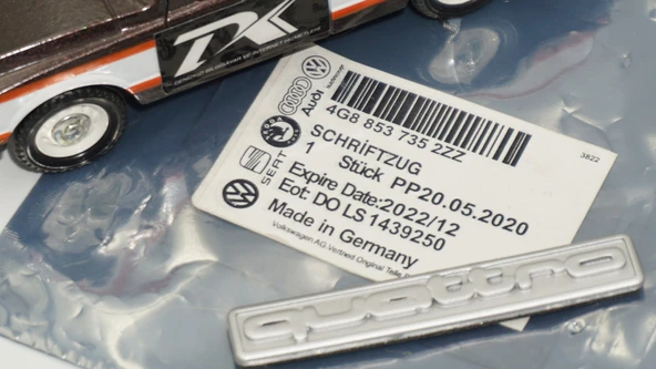 DK Tuning Quattro Gri Torpido Bagaj Logo Amblem Audi İle Uyumlu - Resim 5