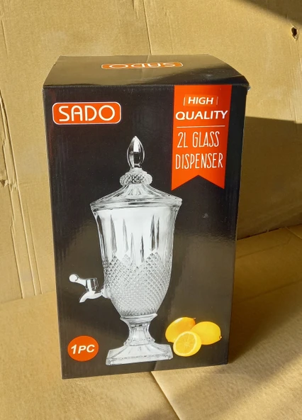 Cam Sebil, Şerbetlik, Limonatalık, Detoks sürahisi 2 Litre - 5