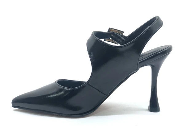 Feles Matiko Toka Detaylı Arkası Açık Stiletto Kadın Topuklu Ayakkabı - 5