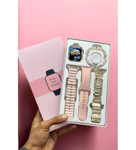 G9 Mini Rose Gold Smart Watch 41 Mm 3 Kordon