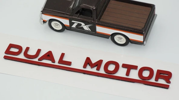 DK Tuning Tesla Dual Motor Bagaj Kırmızı Yazı Logo Arma - Resim 5