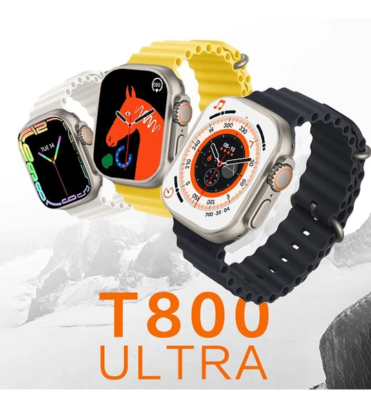 T800 Ultra Akıllı Saat Ios Andorid Destekli Arama Özeliği Sensörlü Lcd Ekran 3tuş - 3