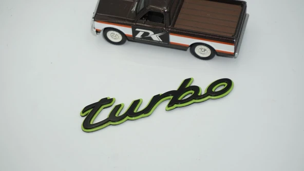 DK Tuning Porsche Turbo Yeşil Siyah ABS Yazı Logo Arma - Resim 3