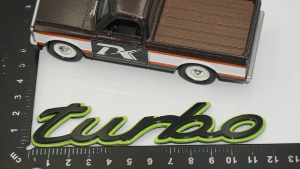 DK Tuning Porsche Turbo Yeşil Siyah ABS Yazı Logo Arma - Resim 2