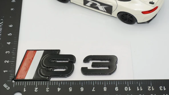 DK Tuning S3 Siyah Gri Kırmızı Bagaj Logo Audi İle Uyumlu - 2
