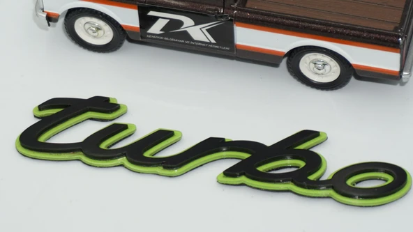 DK Tuning Porsche Turbo Yeşil Siyah ABS Yazı Logo Arma - Resim 4