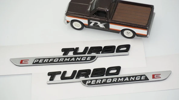 DK Tuning Turbo E Performance Gri Siyah Çamurluk Yanı Logo Benz İle Uyumlu - Resim 5