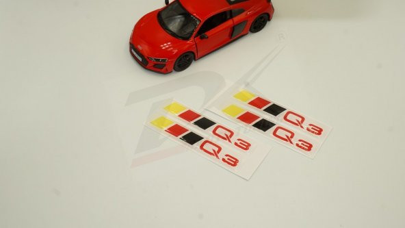 Audi Q3 Logo 3M 3D Damla Silikon Torpido Bagaj Çamurluk Logo Ambl - Resim 2
