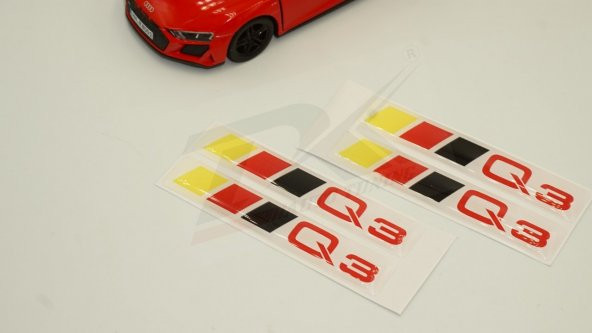 Audi Q3 Logo 3M 3D Damla Silikon Torpido Bagaj Çamurluk Logo Ambl - Resim 3