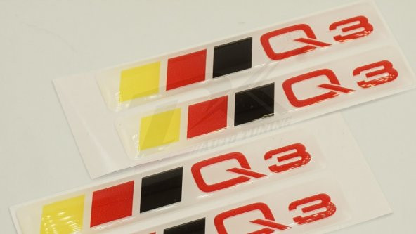 Audi Q3 Logo 3M 3D Damla Silikon Torpido Bagaj Çamurluk Logo Ambl - Resim 4