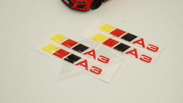 Audi A3 Logo 3M 3D Damla Silikon Torpido Bagaj Çamurluk Logo Ambl - 3