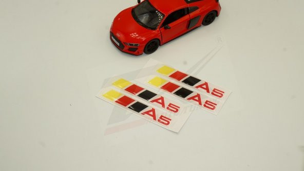 Audi A5 Logo 3M 3D Damla Silikon Torpido Bagaj Çamurluk Logo Ambl - Resim 2